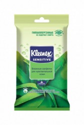 Салфетки влажные, Kleenex (Клинекс) 10 шт для чувствительной кожи с алоэ