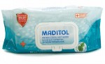 Салфетки влажные, Maditol (Мадитол) №60 антибактериальные подорожник с крышкой