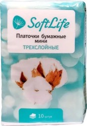 Платочки бумажные Softlife трехслойные мини 10 шт.